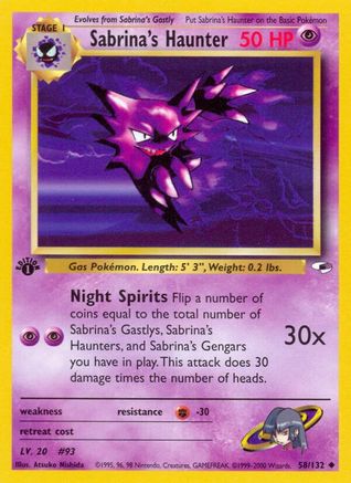Sabrina's Haunter 58/132 - Gym Heroes 1st Edition - Poke-Collect
