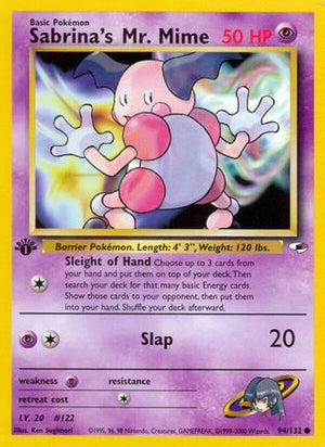 Sabrina's Mr. Mime 94/132 - Gym Heroes Unlimited - Poke-Collect