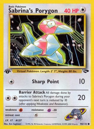 Sabrina's Porygon 98/132 - Gym Challenge 1st Edition - Poke-Collect