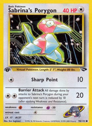 Sabrina's Porygon 98/132 - Gym Challenge 1st Edition - Poke-Collect