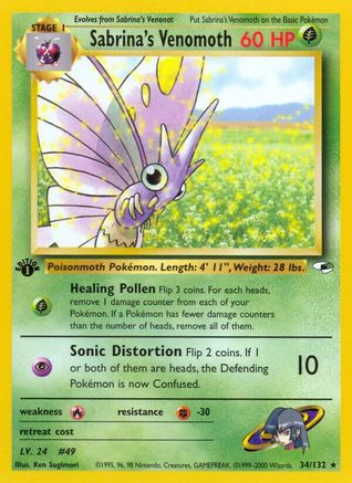 Sabrina's Venomoth 34/132 - Gym Heroes 1st Edition - Poke-Collect