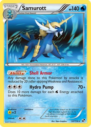 Samurott (32) 32/114 - Black and White Holofoil - Poke-Collect