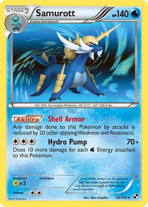 Samurott (32) 32/114 - Black and White Holofoil - Poke-Collect