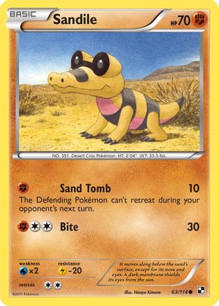 Sandile 63/114 - Black & White Reverse Holofoil - Poke-Collect