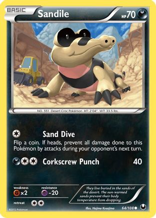 Sandile 64/108 - Dark Explorers Reverse Holofoil - Poke-Collect