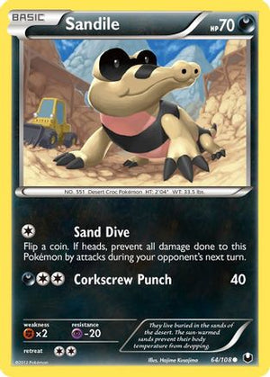 Sandile 64/108 - Dark Explorers Reverse Holofoil - Poke-Collect