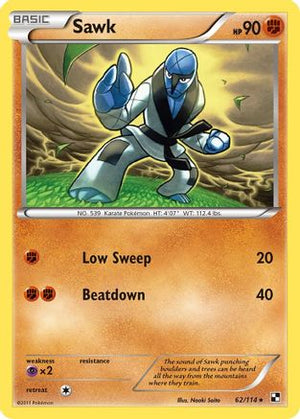 Sawk 62/114 - Black & White Reverse Holofoil - Poke-Collect