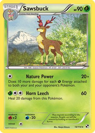 Sawsbuck 14/114 - Black & White - Poke-Collect
