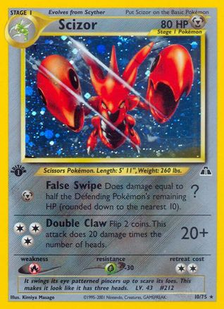Scizor (10) 10/75 - Neo Discovery 1st Edition Holofoil - Poke-Collect