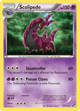 Scolipede 54/114 - Black and White Reverse Holofoil - Poke-Collect