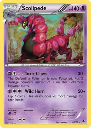 Scolipede 40/98 - Emerging Powers Reverse Holofoil - Poke-Collect
