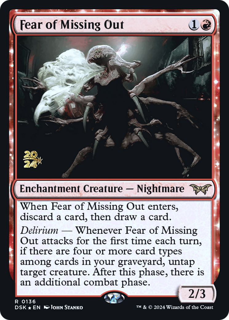 Fear of Missing Out (PRE-136) - Duskmourn: House of Horror Promos: (enchantment) Foil - Poke-Collect