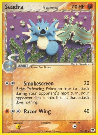 Seadra - 022/101 (Delta Species) 22/101 - Dragon Frontiers Reverse Holofoil - Poke-Collect
