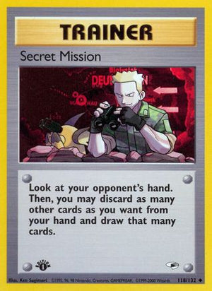 Secret Mission 118/132 - Gym Heroes 1st Edition - Poke-Collect