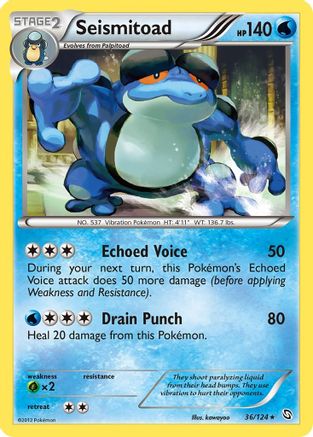 Seismitoad 36/124 - Dragons Exalted Reverse Holofoil - Poke-Collect