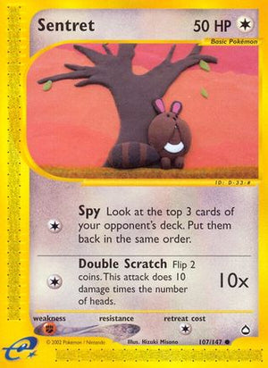 Sentret 107/147 - Aquapolis Reverse Holofoil - Poke-Collect