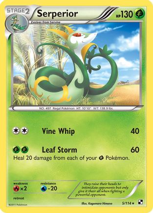 Serperior (5) 5/114 - Black and White Holofoil - Poke-Collect