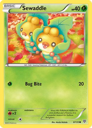 Sewaddle 8/135 - Plasma Storm Reverse Holofoil - Poke-Collect
