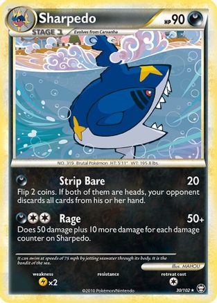 Sharpedo 30/102 - HSTriumphant Reverse Holofoil - Poke-Collect