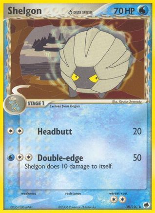 Shelgon δ 38/101 - Dragon Frontiers Reverse Holofoil - Poke-Collect