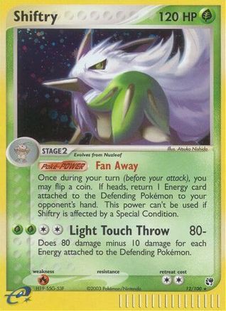 Shiftry 12/100 - Sandstorm Reverse Holofoil - Poke-Collect