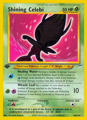 Shining Celebi 106/105 - Neo Destiny 1st Edition Holofoil - Poke-Collect