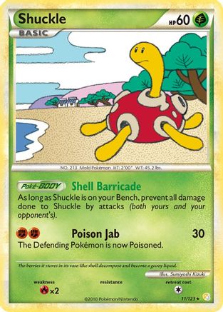 Shuckle 11/123 - HeartGold SoulSilver Reverse Holofoil - Poke-Collect