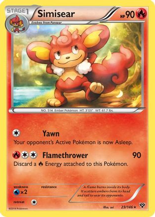 Simisear 23/146 - XY Base Set Reverse Holofoil - Poke-Collect