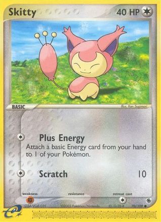 Skitty 70/109 - Ruby & Sapphire Reverse Holofoil - Poke-Collect