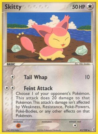 Skitty 41/100 - Crystal Guardians Reverse Holofoil - Poke-Collect