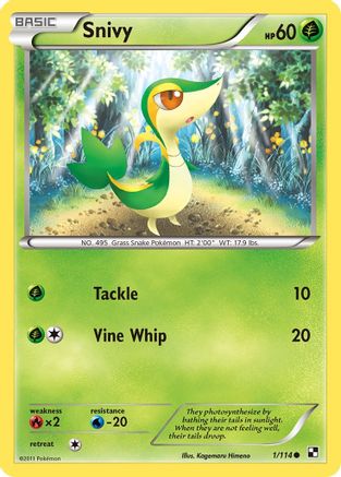 Snivy 1/114 - Black & White - Poke-Collect