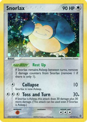 Snorlax 15/112 - FireRed & LeafGreen Reverse Holofoil - Poke-Collect