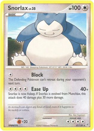 Snorlax 37/130 - Diamond & Pearl Reverse Holofoil - Poke-Collect