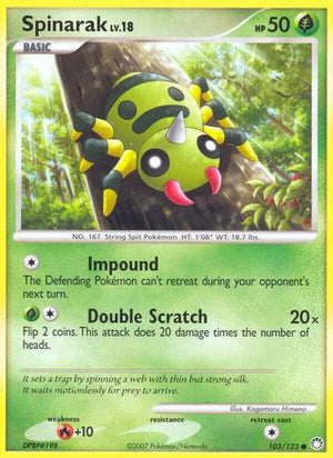 Spinarak 103/123 - Mysterious Treasures Reverse Holofoil - Poke-Collect