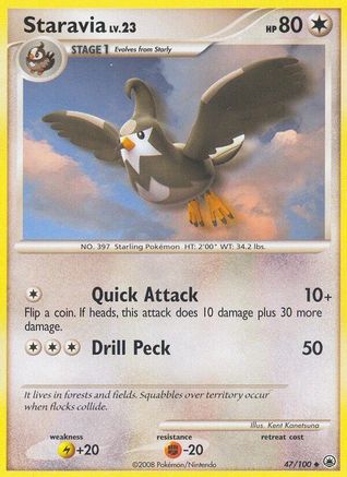 Staravia 47/100 - Majestic Dawn Reverse Holofoil - Poke-Collect