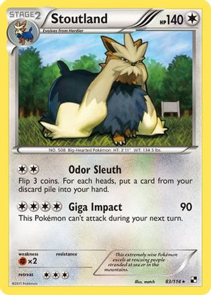 Stoutland 83/114 - Black & White Reverse Holofoil - Poke-Collect