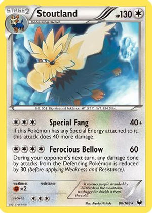 Stoutland 88/108 - Dark Explorers Reverse Holofoil - Poke-Collect