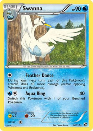 Swanna 37/114 - Black & White Reverse Holofoil - Poke-Collect