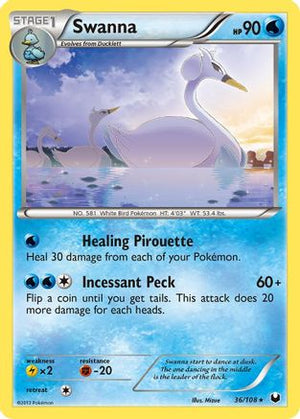 Swanna 36/108 - Dark Explorers Reverse Holofoil - Poke-Collect