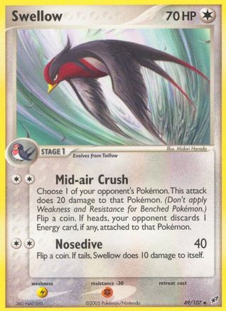 Swellow 49/107 - Deoxys Reverse Holofoil - Poke-Collect