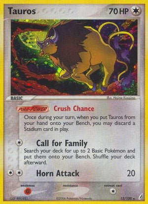 Tauros 12/100 - Crystal Guardians Reverse Holofoil - Poke-Collect