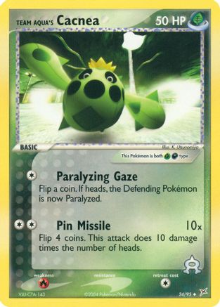 Team Aqua's Cacnea 24/95 - Team Magma vs Team Aqua Reverse Holofoil - Poke-Collect