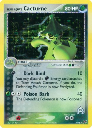 Team Aqua's Cacturne 1/95 - Team Magma vs Team Aqua Reverse Holofoil - Poke-Collect
