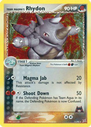 Team Magma's Rhydon 11/95 - Team Magma vs Team Aqua Reverse Holofoil - Poke-Collect