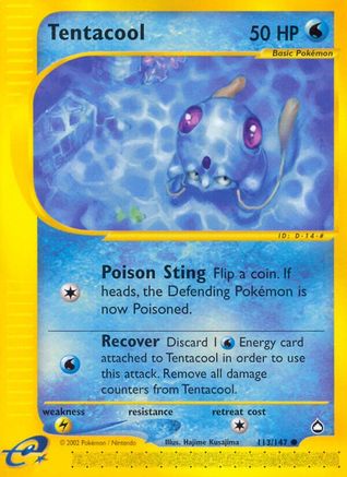 Tentacool 113/147 - Aquapolis Reverse Holofoil - Poke-Collect