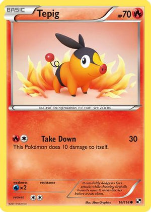 Tepig 16/114 - Black & White Reverse Holofoil - Poke-Collect