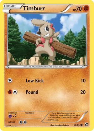 Timburr 59/114 - Black & White Reverse Holofoil - Poke-Collect
