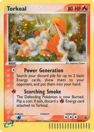 Torkoal 12/97 - Dragon Reverse Holofoil - Poke-Collect