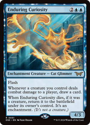Enduring Curiosity (PPDSK-051) - Duskmourn: House of Horror Promos: (enchantment) Foil