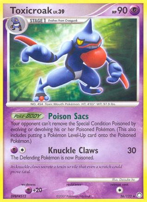 Toxicroak 36/123 - Mysterious Treasures Reverse Holofoil - Poke-Collect